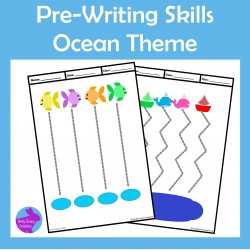 Pre-Writing Pencil Drawing Skills Ocean Theme